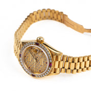 Rolex Datejust 79068 'Ladies' Yellow Gold Diamond Ruby Dial and Bezel (1995)