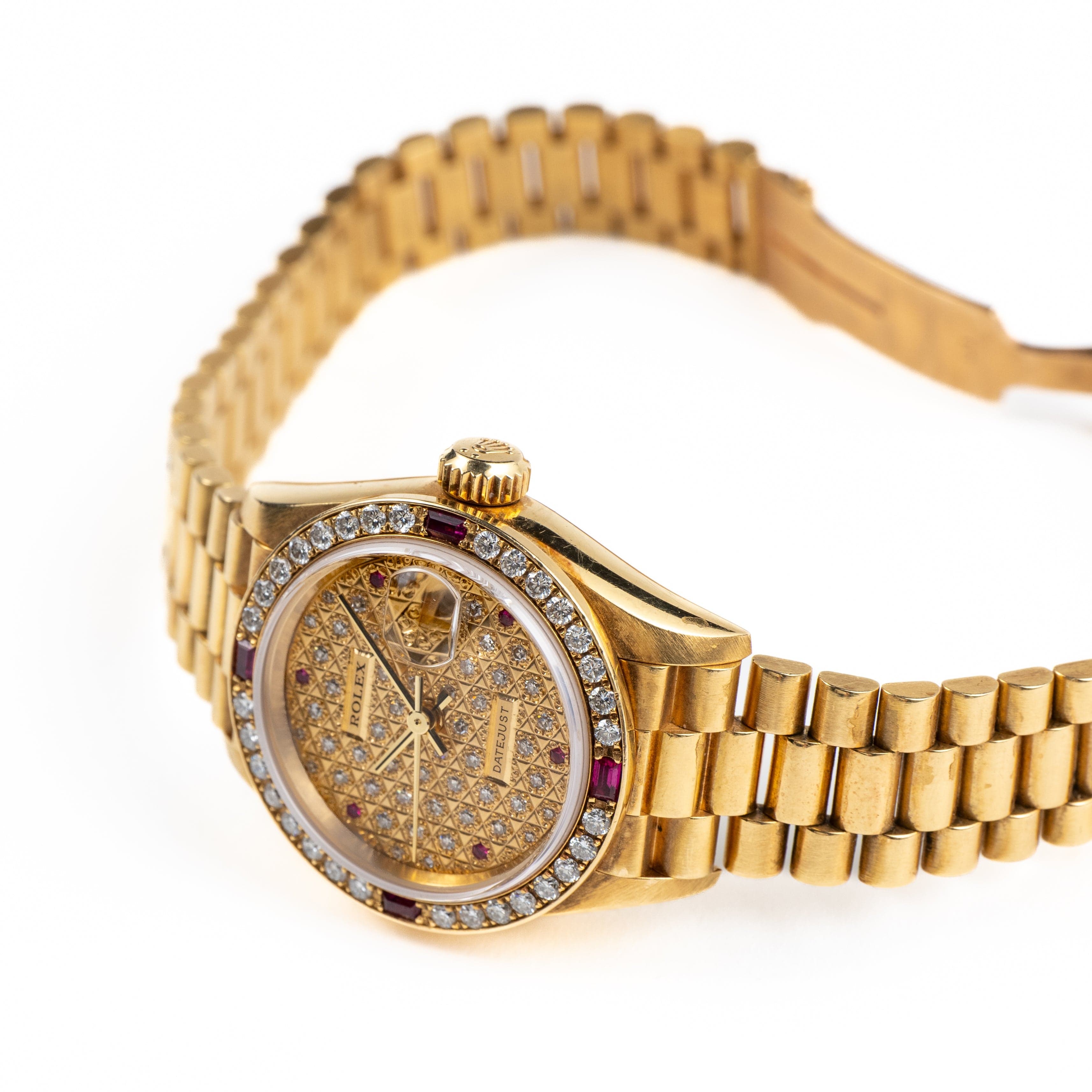 Rolex Datejust 79068 'Ladies' Yellow Gold Diamond Ruby Dial and Bezel (1995)