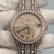 Luxury Watch Rolex Datejust Pearlmaster 39 Diamond Paved 86405RBR Wrist Aficionado