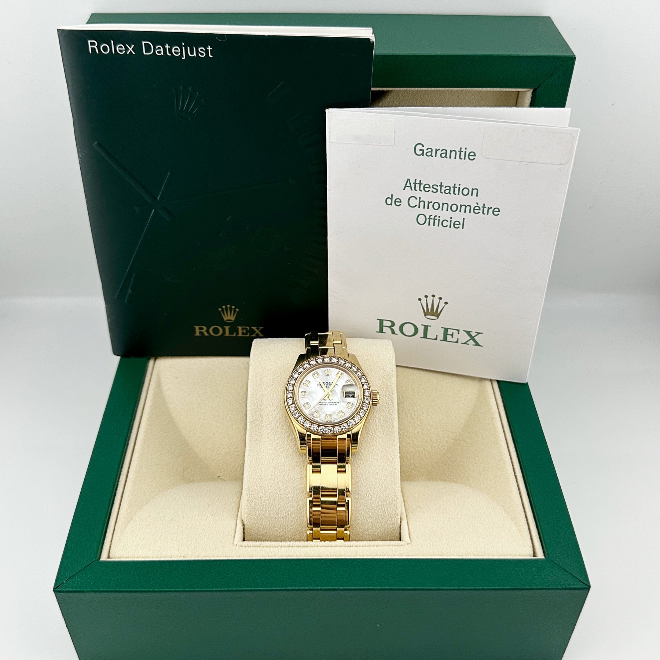 Rolex Datejust Pearlmaster 80298 Yellow Gold Mother of Pearl Diamond Dial (2007)