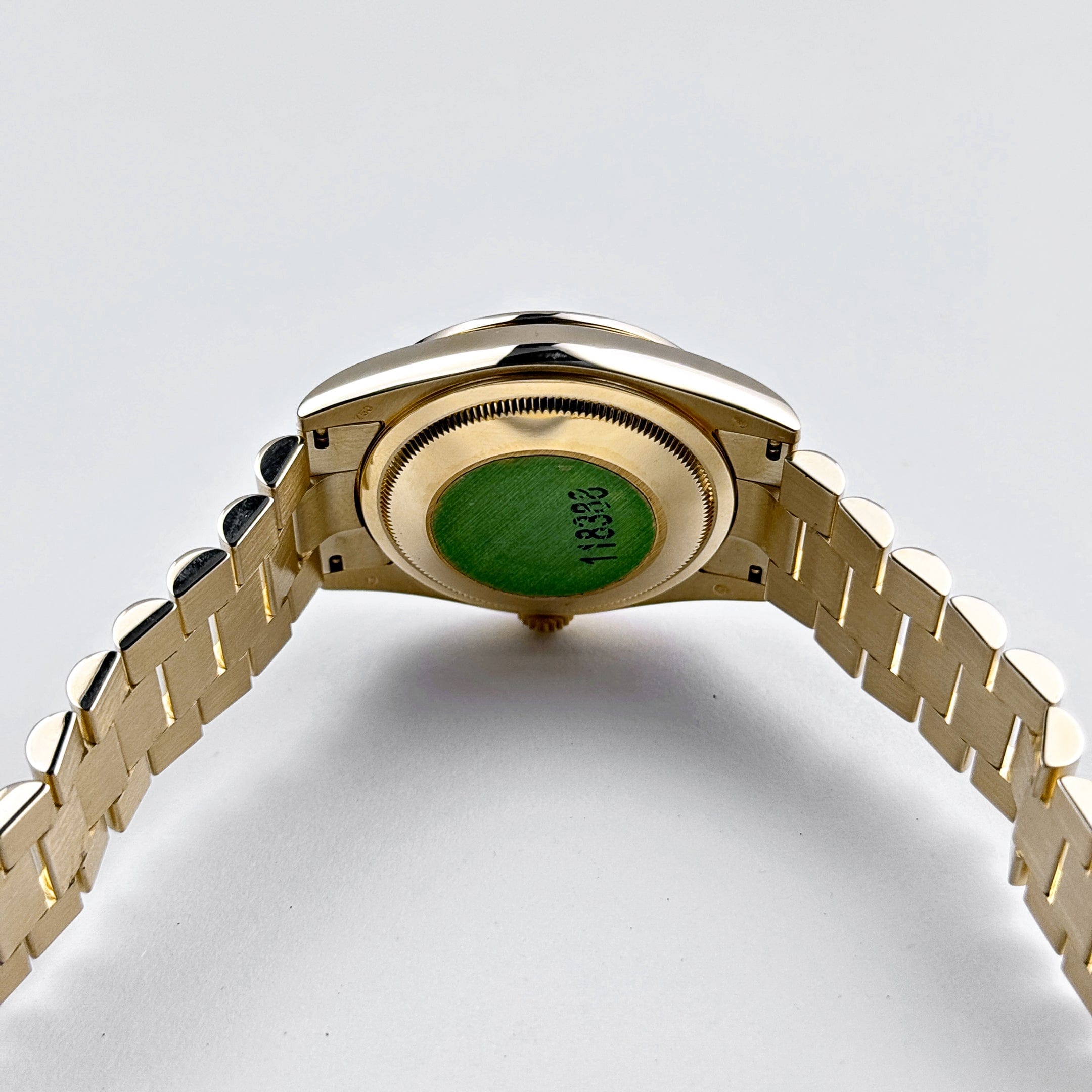 Rolex Day-Date 118388 Yellow Gold White Mother of Pearl Dial Diamond Bezel (2008)