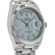 Rolex Day-Date 128236 Platinum Ice Blue Baguette Dial