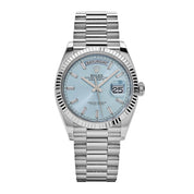 Rolex Day-Date 128236 Platinum Ice Blue Baguette Dial