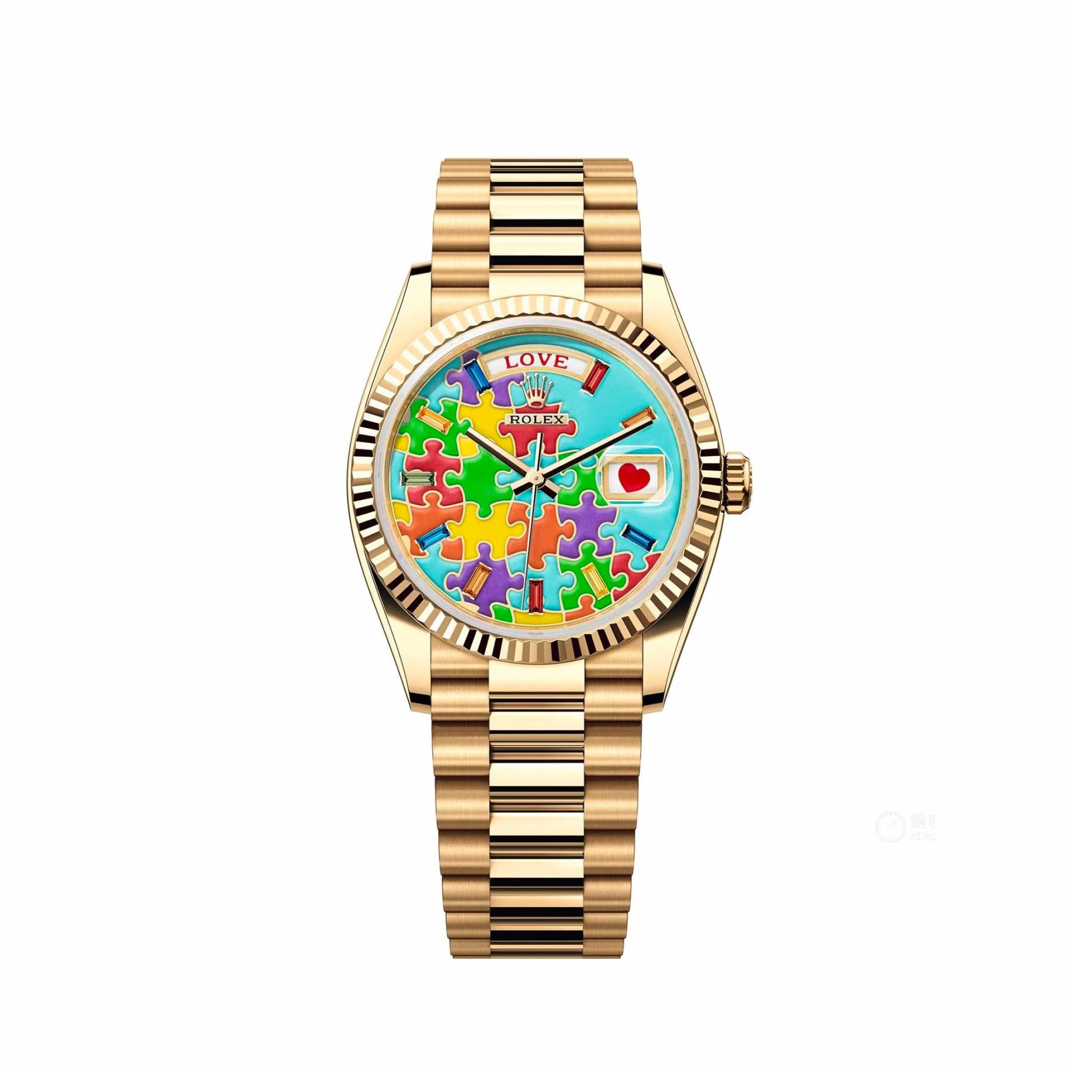 Rolex Day-Date 128238-0106 'Emoji Puzzle' Yellow Gold