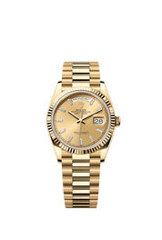 Rolex Day-Date 128238 Yellow Gold Champagne Diamond Marker Dial