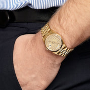 Rolex Day-Date 18238 Yellow Gold Skeleton Pavè Diamond Dial