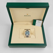 Rolex Day-Date 228206 40 Platinum Ice Blue Diagonal Motif Dial