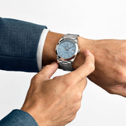 Rolex Day-Date 228206 40 Platinum Ice Blue Diagonal Motif Dial