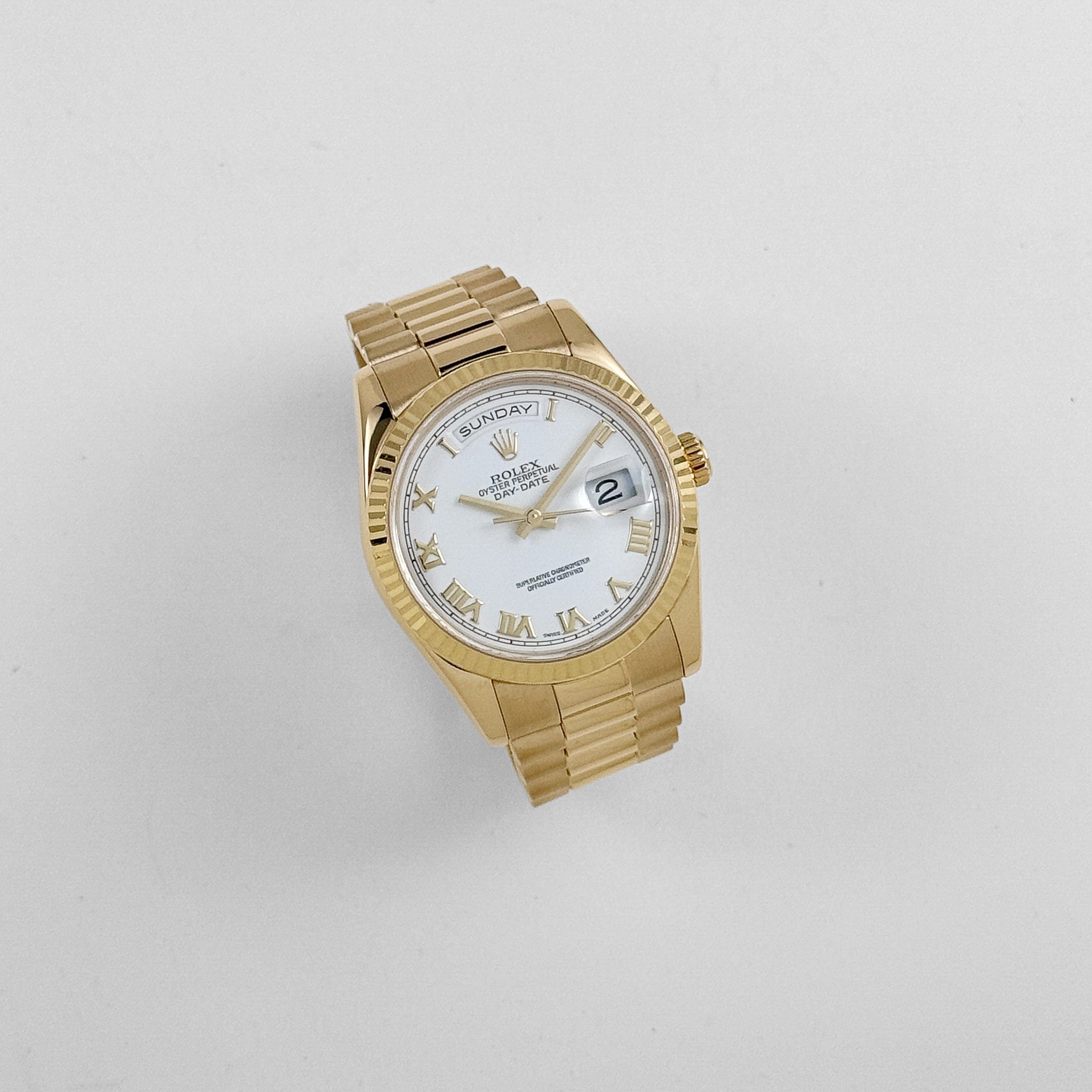 Rolex Day-Date 36 118238 Yellow Gold White Roman Numerals Dial (2021)