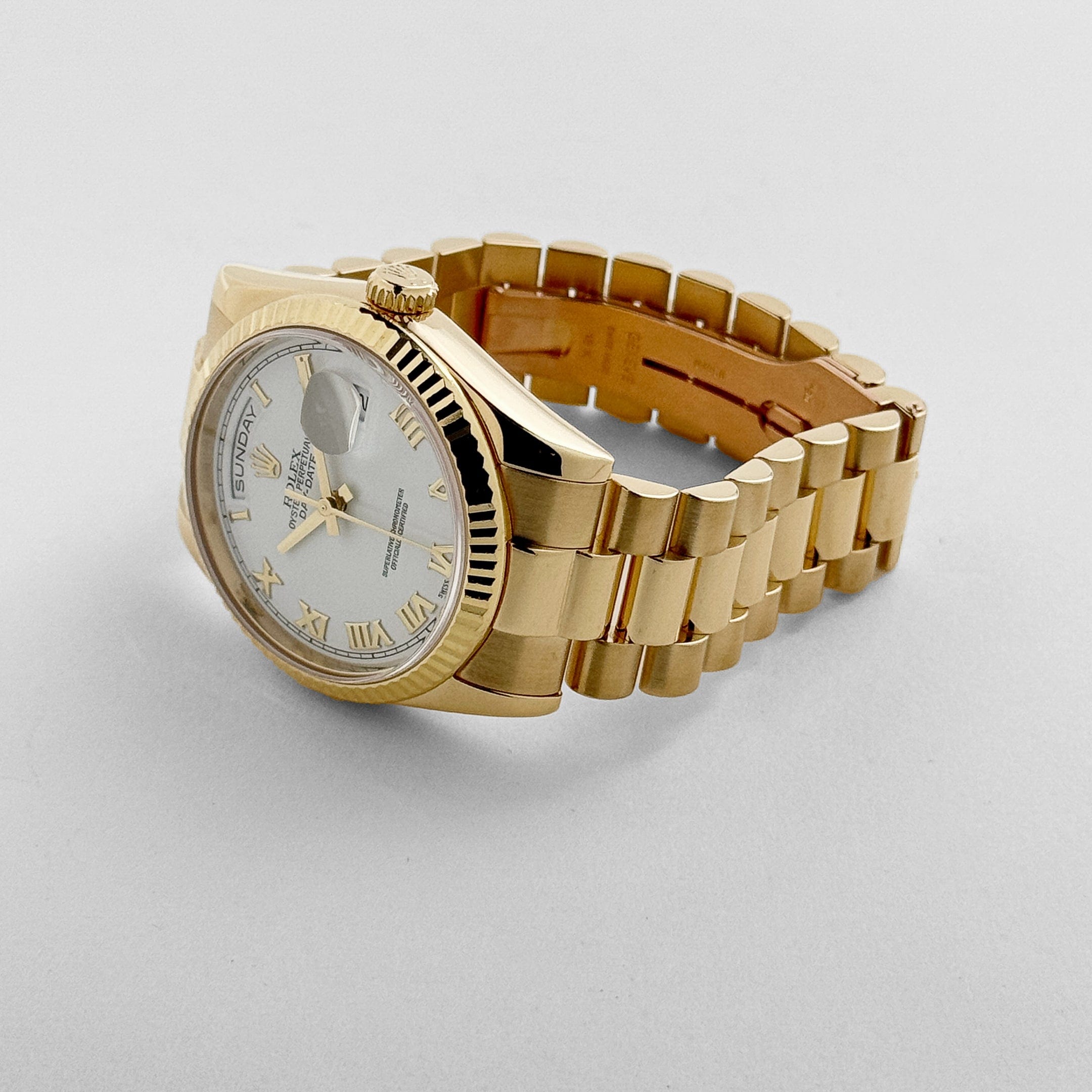 Rolex Day-Date 36 118238 Yellow Gold White Roman Numerals Dial