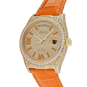 Rolex Oyster Perpetual Day Date 36 Yellow Gold Diamond Set 128158RBR Wrist Aficionado