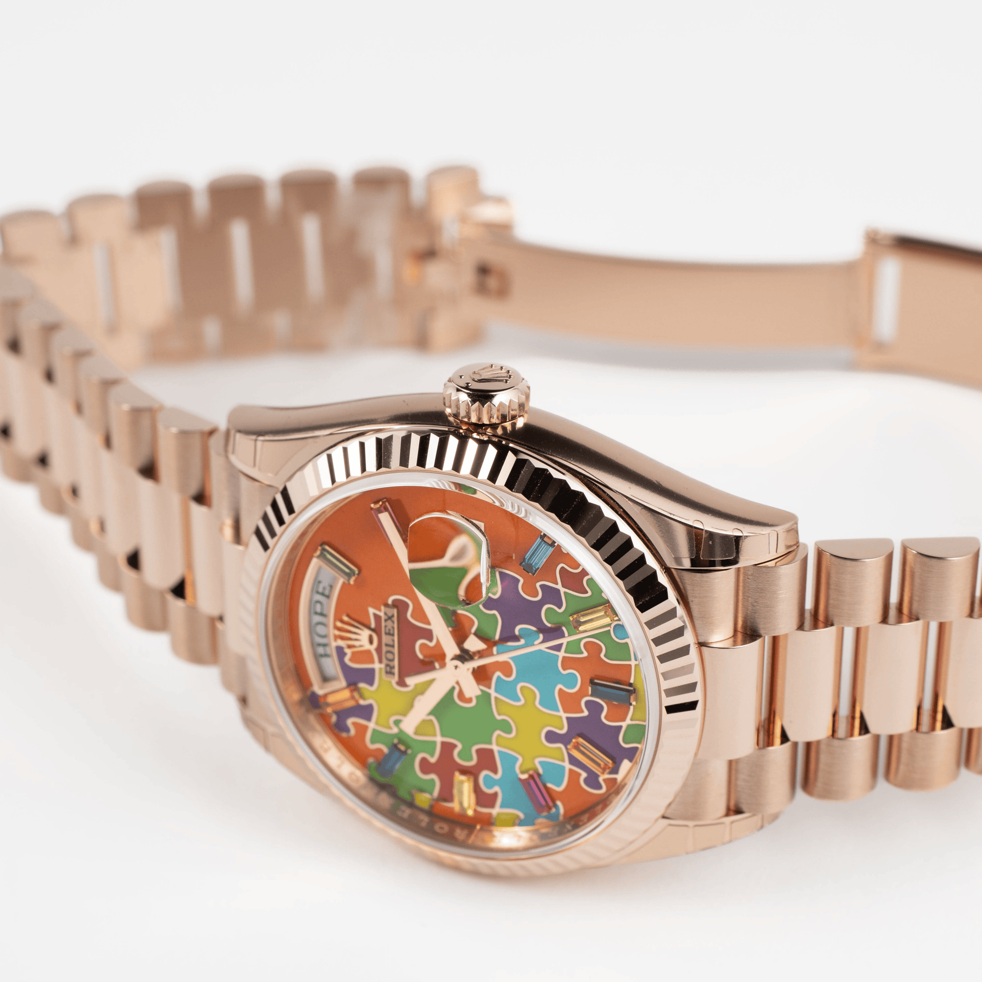 Rolex Day-Date 36 128235 'Emoji Puzzle' Rose Gold