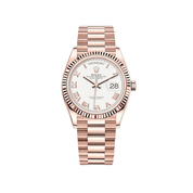 Luxury Watch Rolex Day-Date 36 Rose Gold White Dial 128235 Wrist Aficionado