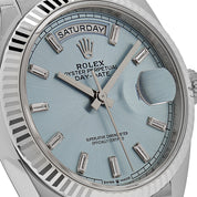 Rolex Day-Date 36 128236 Platinum Ice Blue Baguette Dial