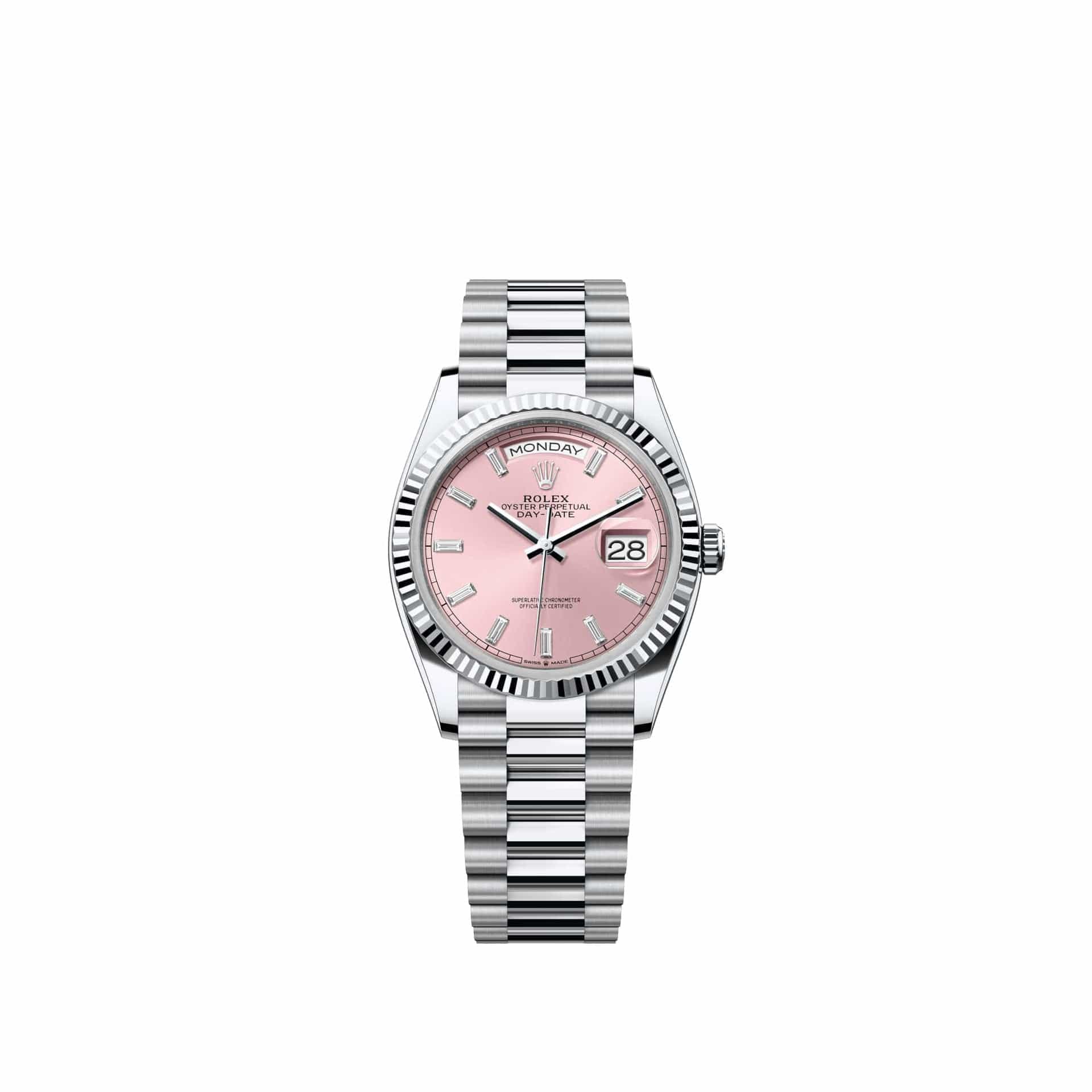 Rolex Day-Date 36 128236 Platinum Pink Diamond Dial President (2026)