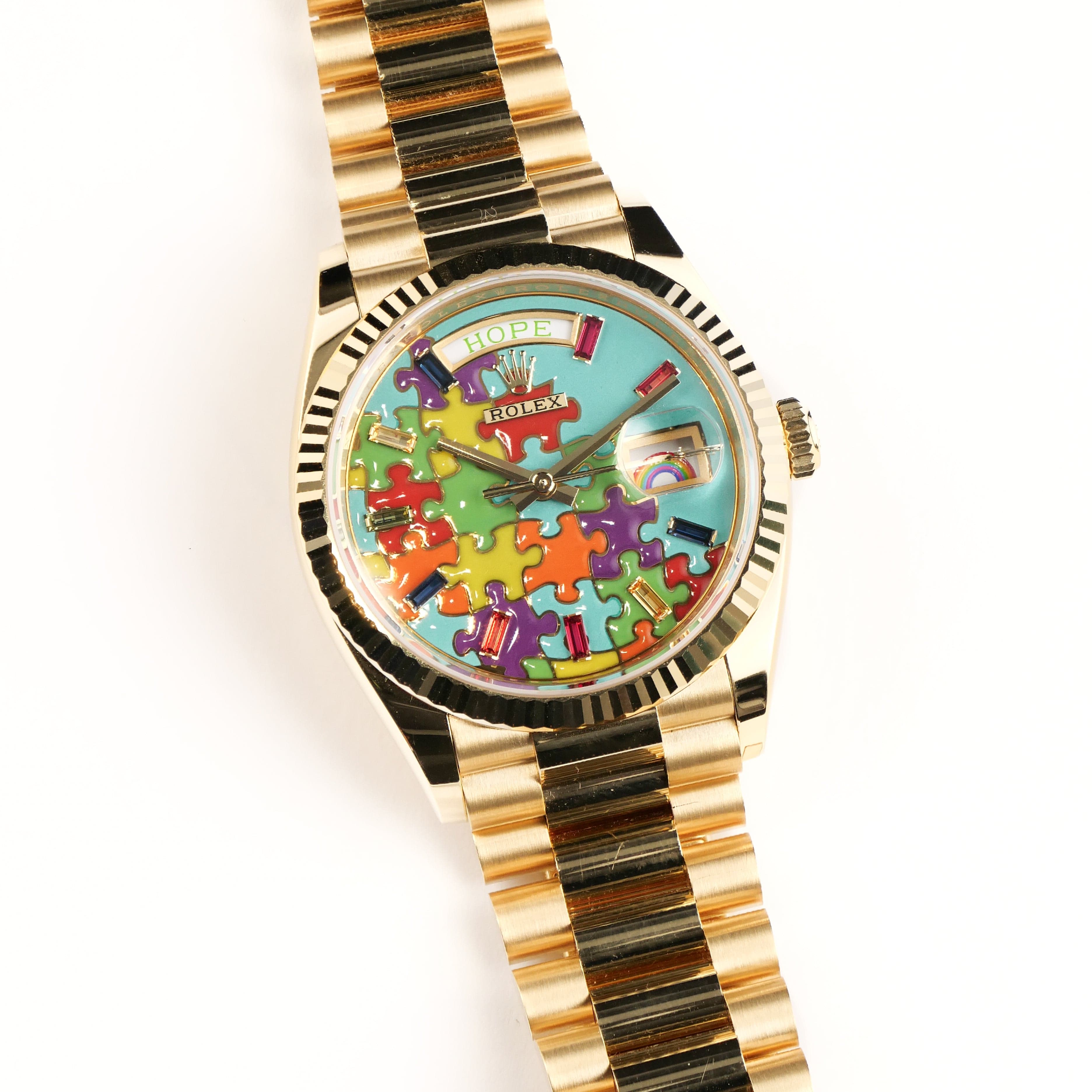 Rolex Day-Date 36 128238 'Emoji Puzzle' Yellow Gold (2025)