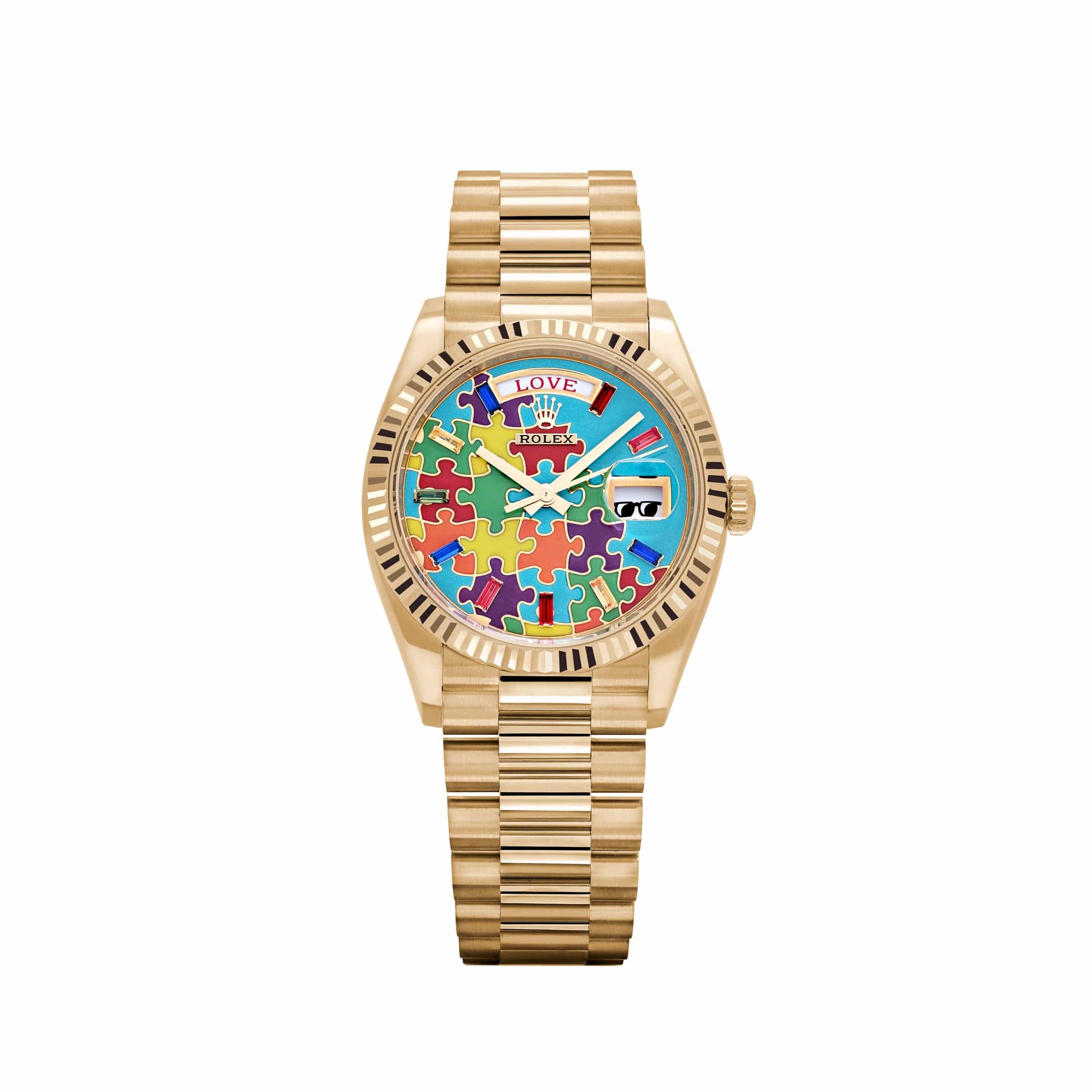 Rolex Day-Date 36 128238 'Emoji Puzzle' Yellow Gold