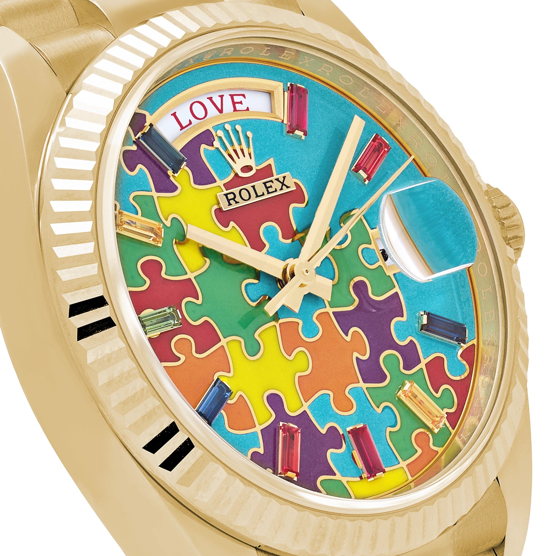 Rolex Day-Date 36 128238 'Emoji Puzzle' Yellow Gold