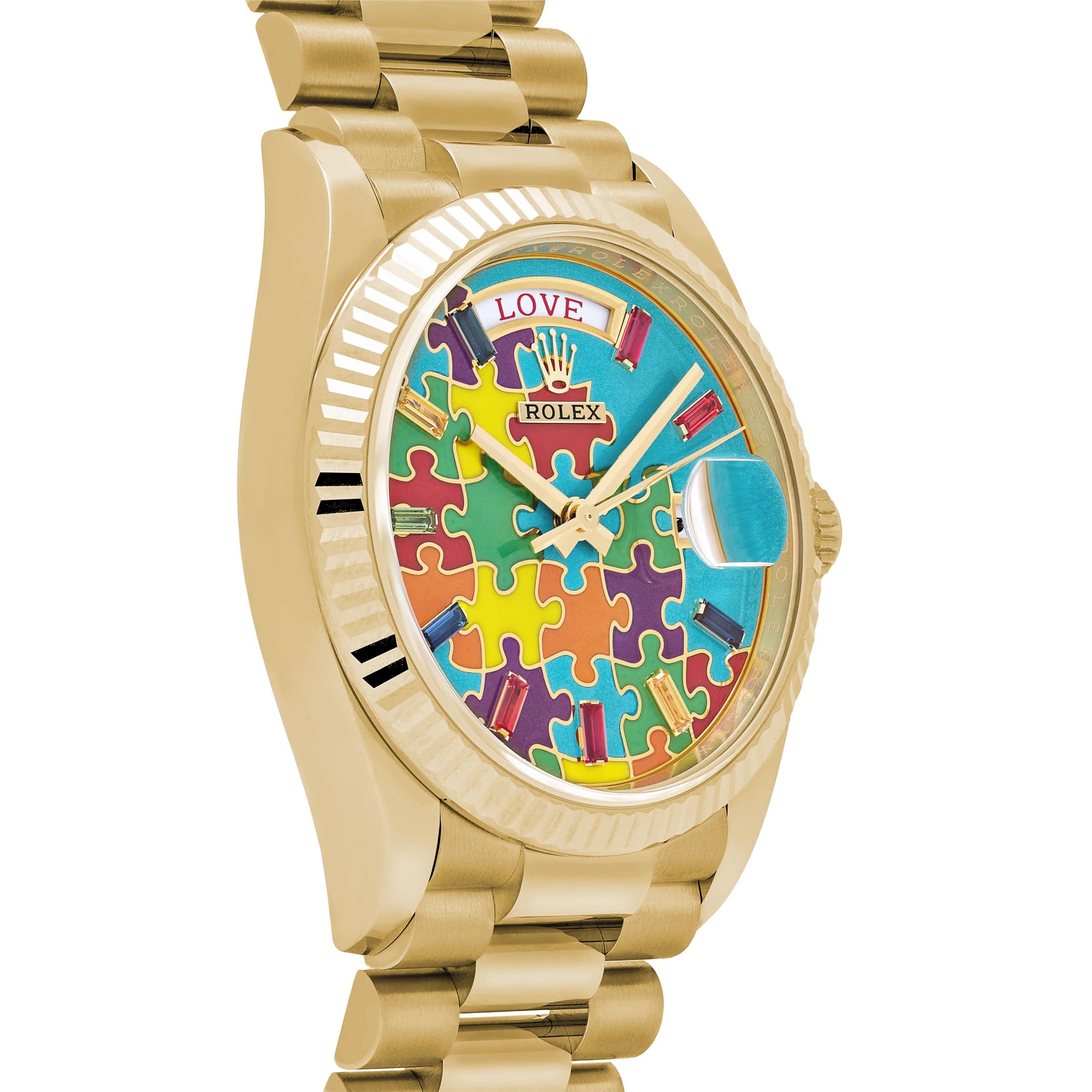 Rolex Day-Date 36 128238 'Emoji Puzzle' Yellow Gold