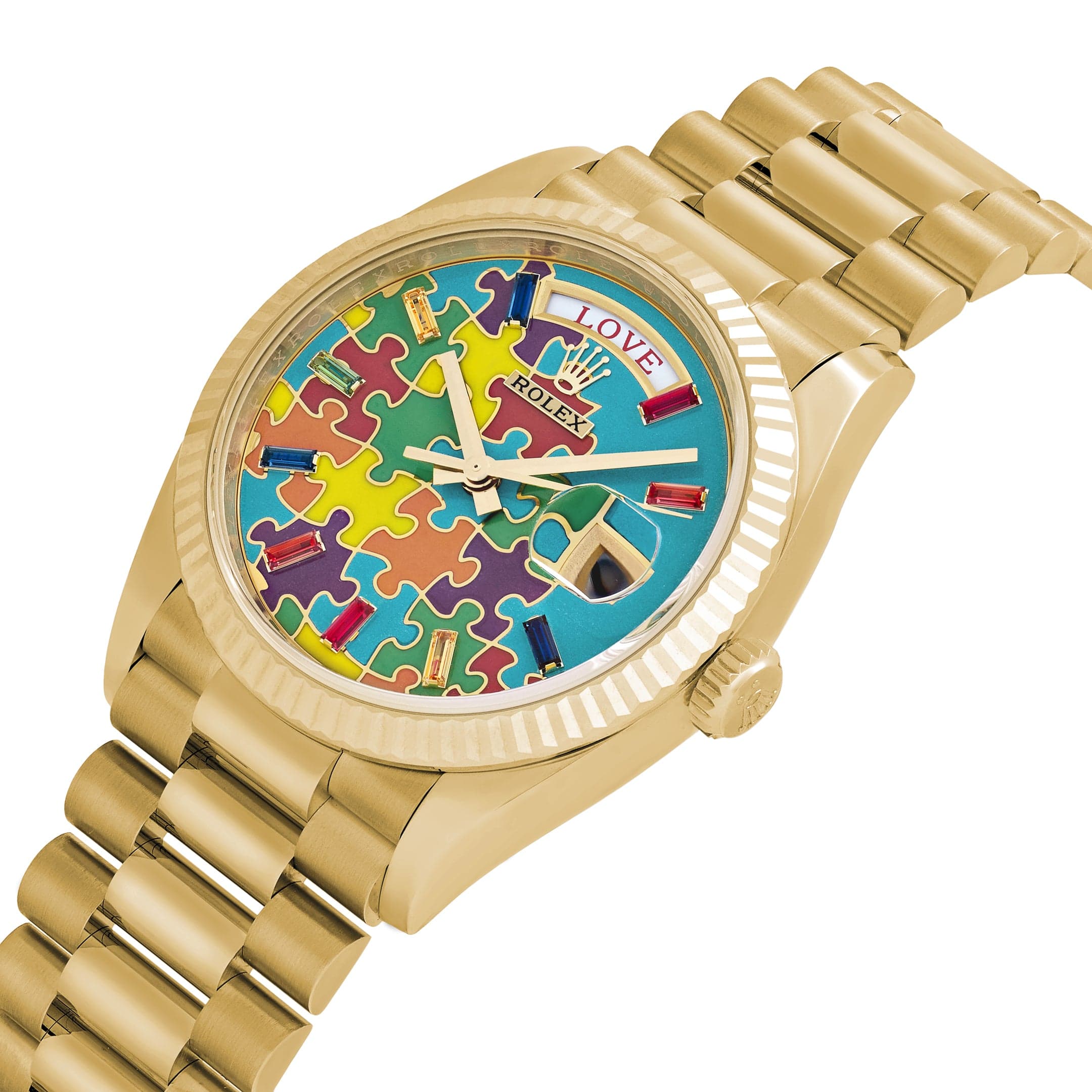 Rolex Day-Date 36 128238 'Emoji Puzzle' Yellow Gold