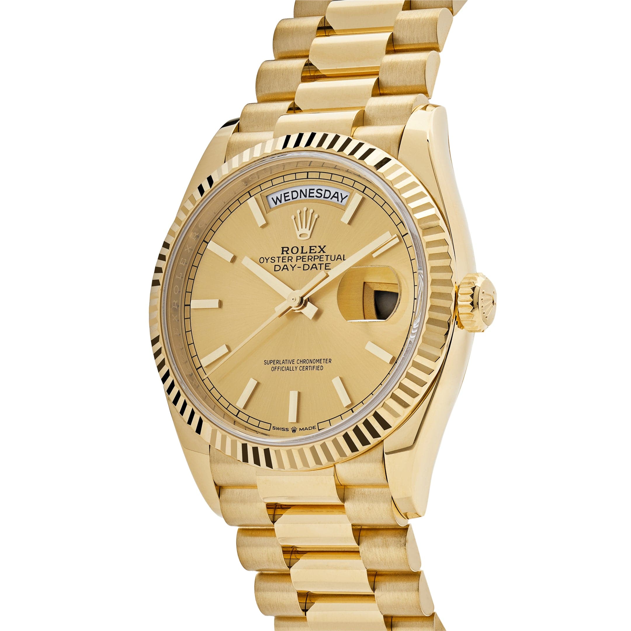 Rolex Day-Date 36 128238 Yellow Gold Champagne Dial