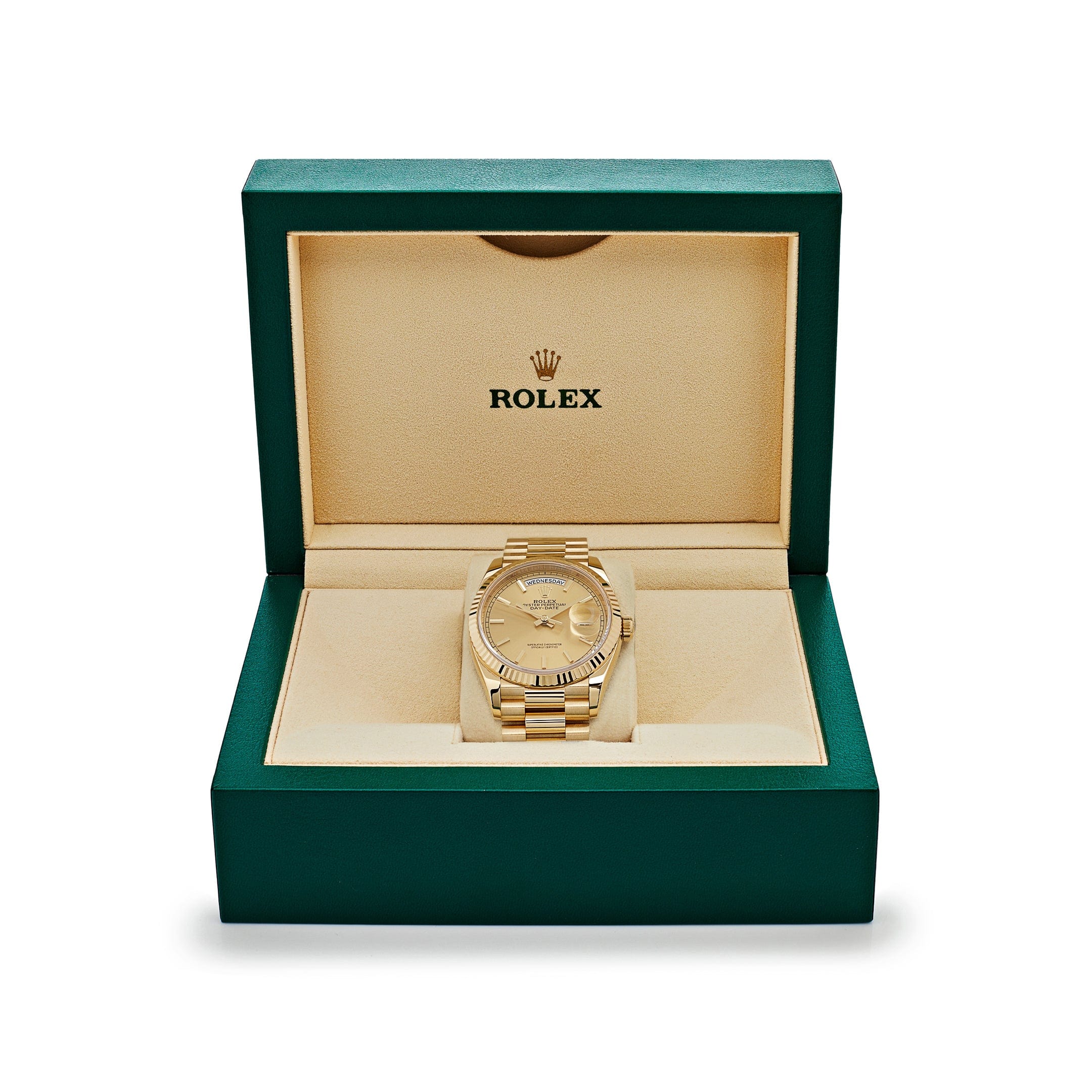 Rolex Day-Date 36 128238 Yellow Gold Champagne Dial