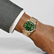 Rolex Day-Date 36 128238 Yellow Gold Green Diamond Baguette Dial (2025)
