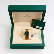 Rolex Day-Date 36 128238 Yellow Gold Green Diamond Baguette Dial (2025)