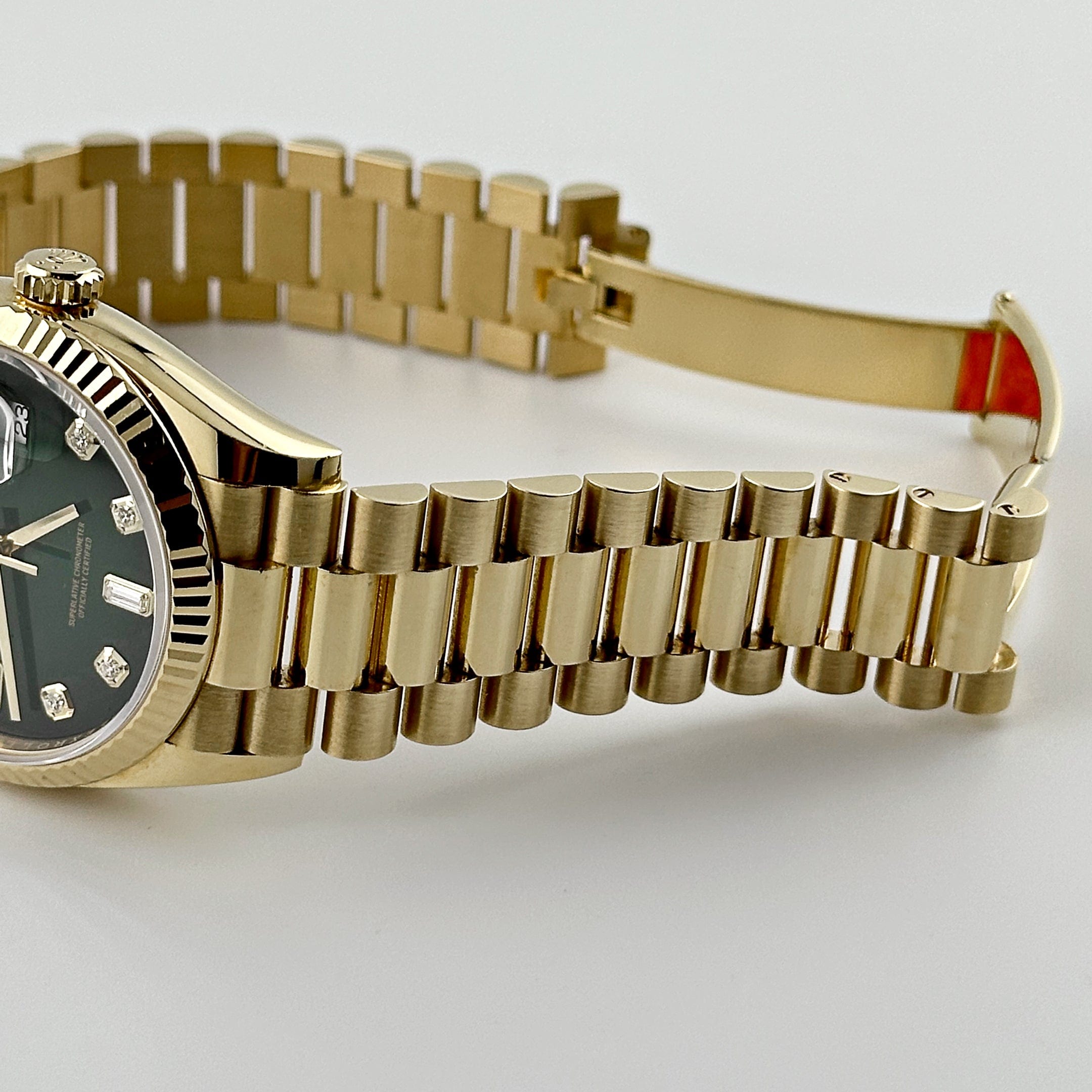 Rolex Day-Date 36 128238 Yellow Gold Green Ombré Diamond Dial