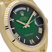 Rolex Day-Date 36 128238 Yellow Gold Green Ombre Roman Numeral Dial (2025)