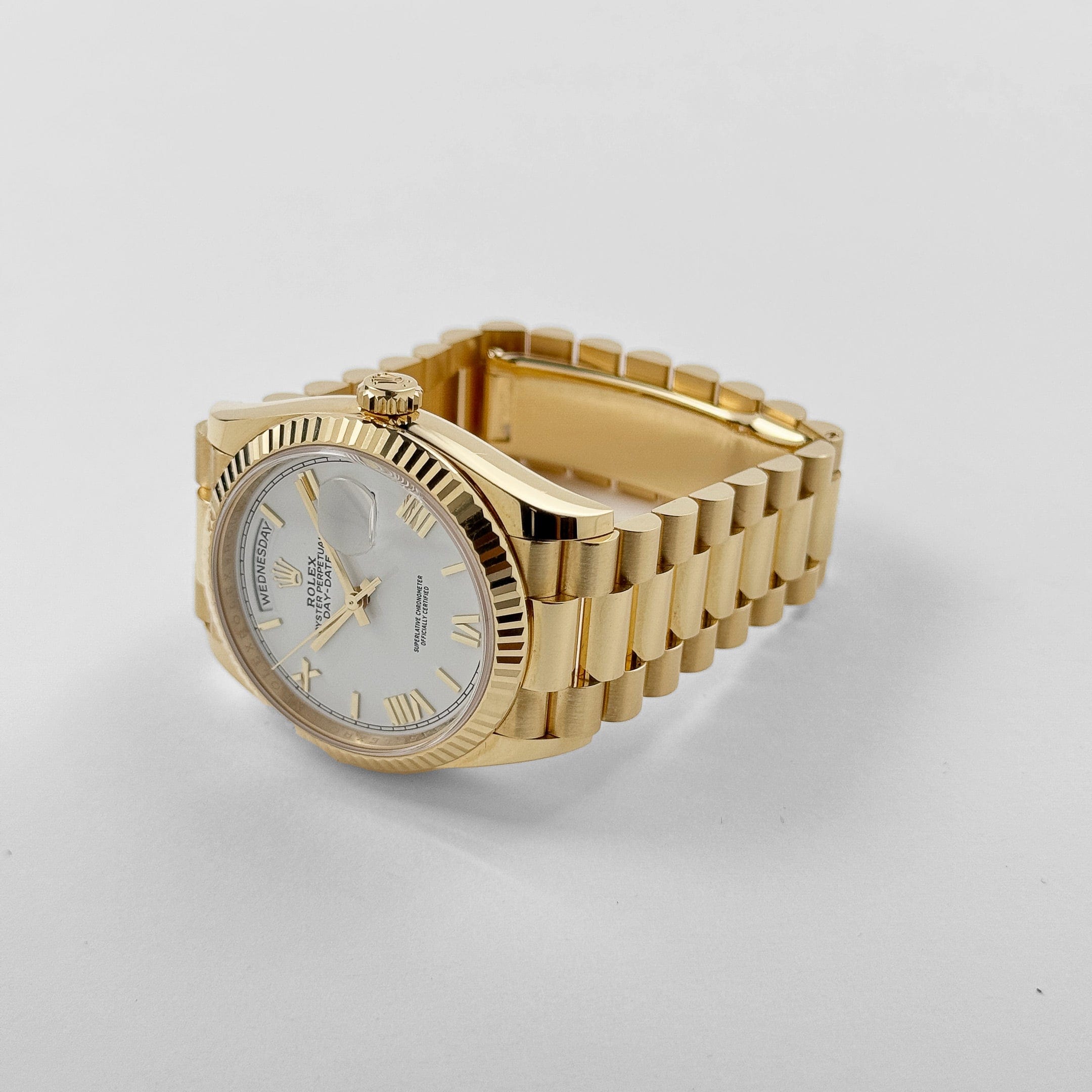 Rolex Day-Date 36 128238 Yellow Gold White Roman Numerals Dial (2024)
