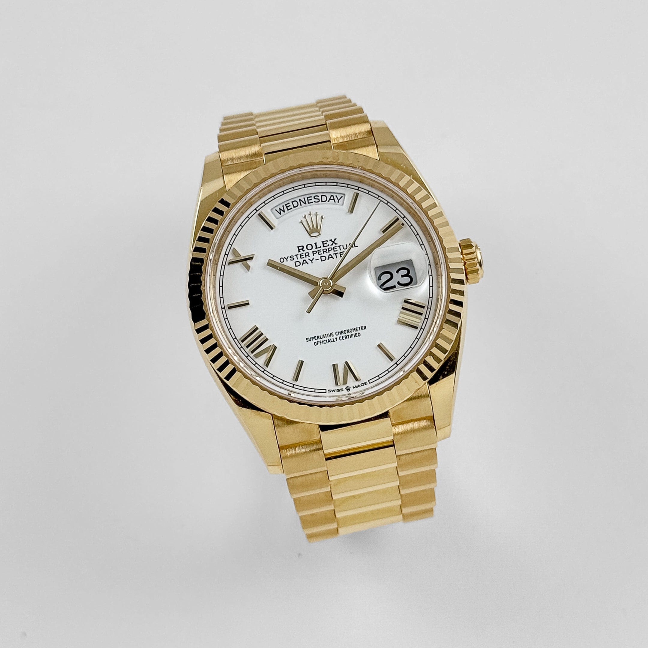 Rolex Day-Date 36 128238 Yellow Gold White Roman Numerals Dial (2024)