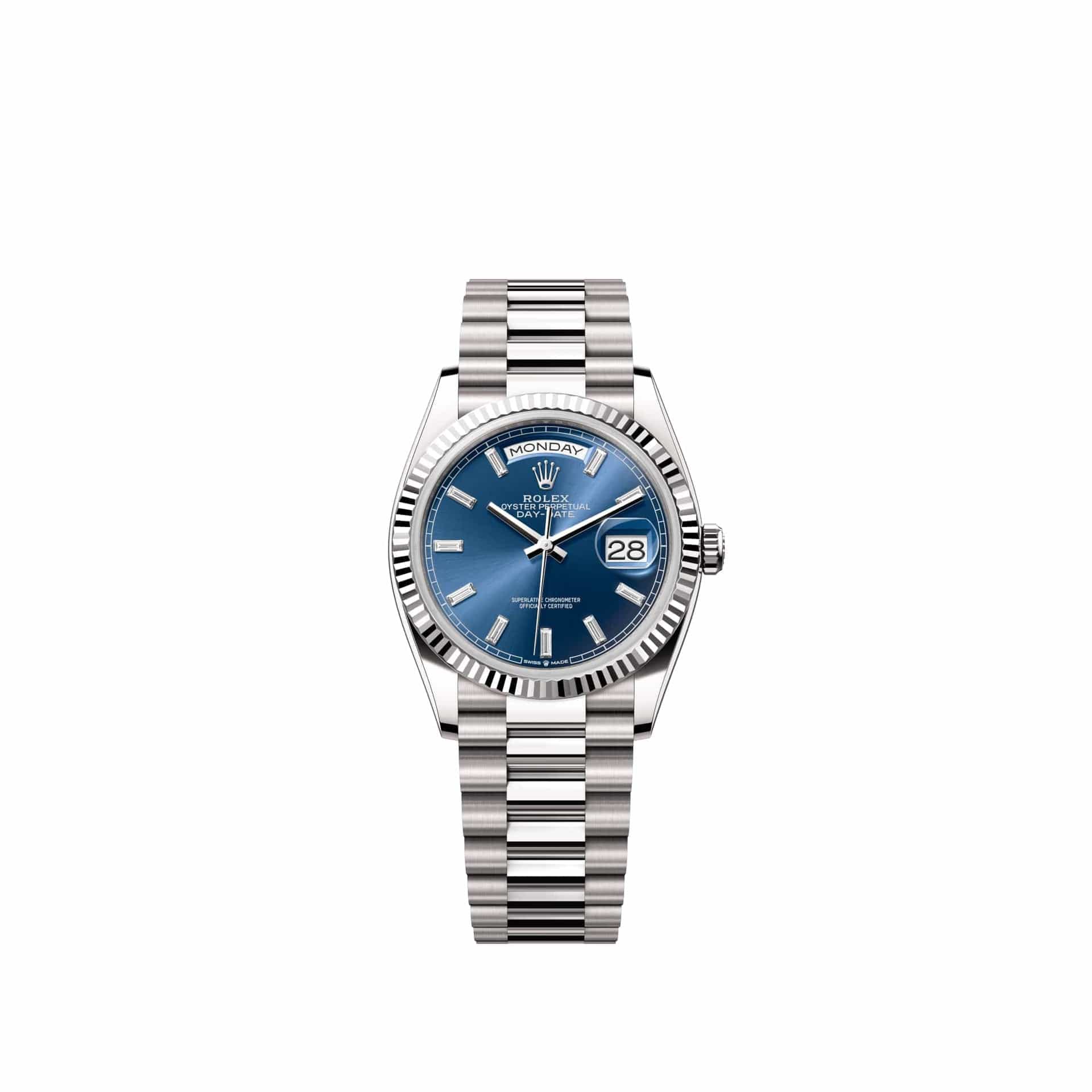 Rolex Day-Date 36 128239 White Gold Blue Diamond Dial President (2026)