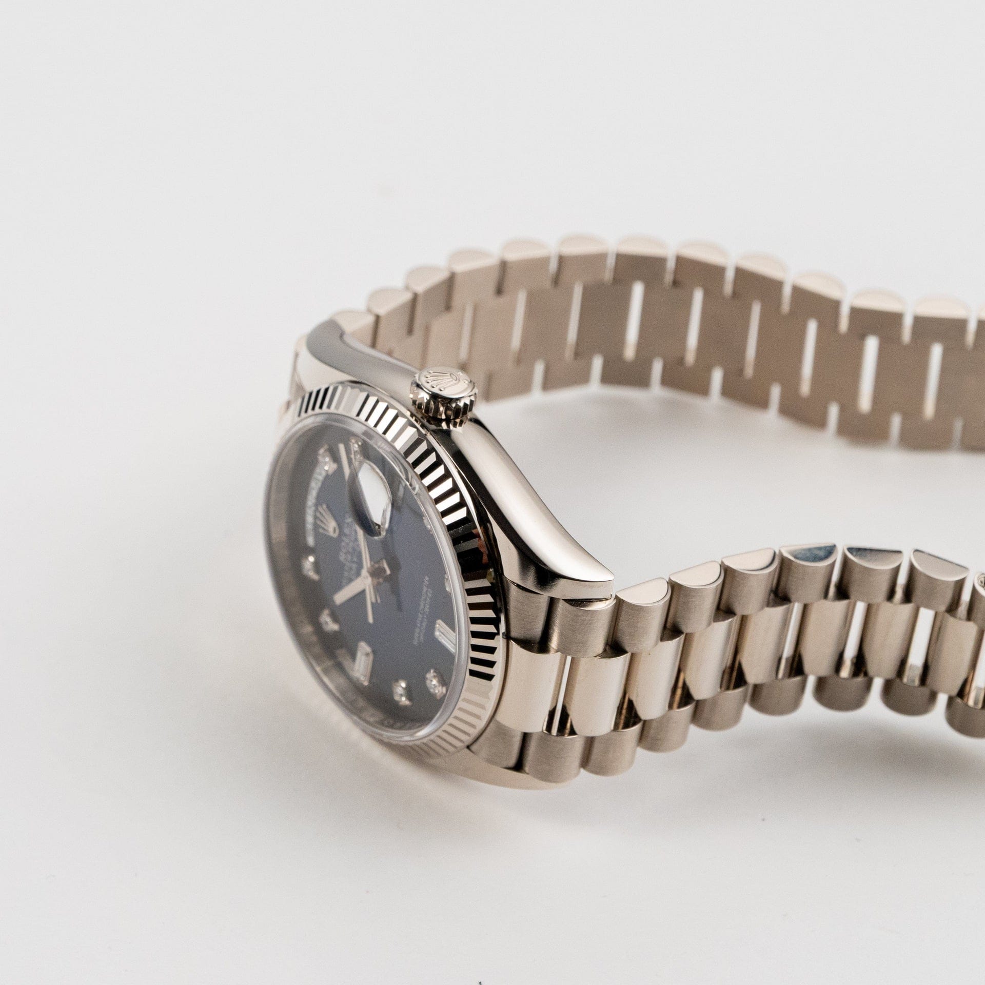 Rolex Day-Date 36 128239 White Gold Blue Ombre Diamond Dial (2023)
