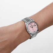Rolex Day-Date 36 128239 White Gold Pink Opal Diamond Roman Numerals Dial (2025)