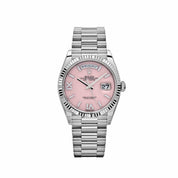 Rolex Day-Date 36 128239 White Gold Pink Opal Diamond Roman Numerals Dial (2025)