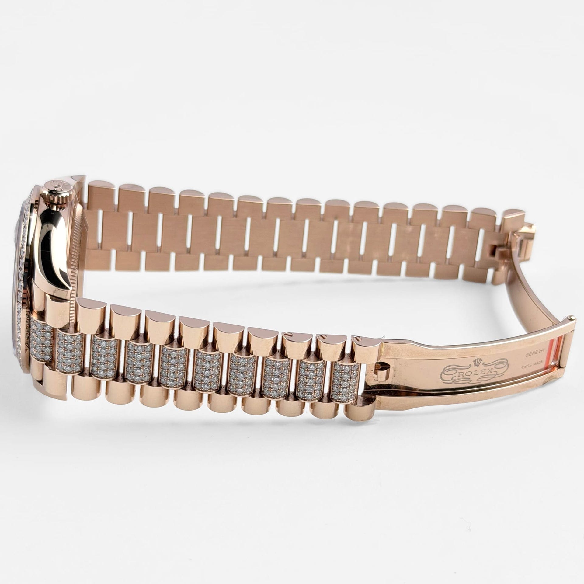 Rolex Day-Date 36 128345RBR Rose Gold Eisenkiesel Diamond Dial Diamond Bezel (2022)