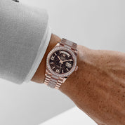Rolex Day-Date 36 128345RBR Rose Gold Eisenkiesel Diamond Dial Diamond Bezel (2022)