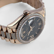 Rolex Day-Date 36 128345RBR Rose Gold Eisenkiesel Diamond Dial Diamond Bezel (2022)