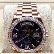 Luxury Watch Rolex Day-Date 36 Rose Gold Eisenkiesel Diamond Dial 128345RBR Wrist Aficionado