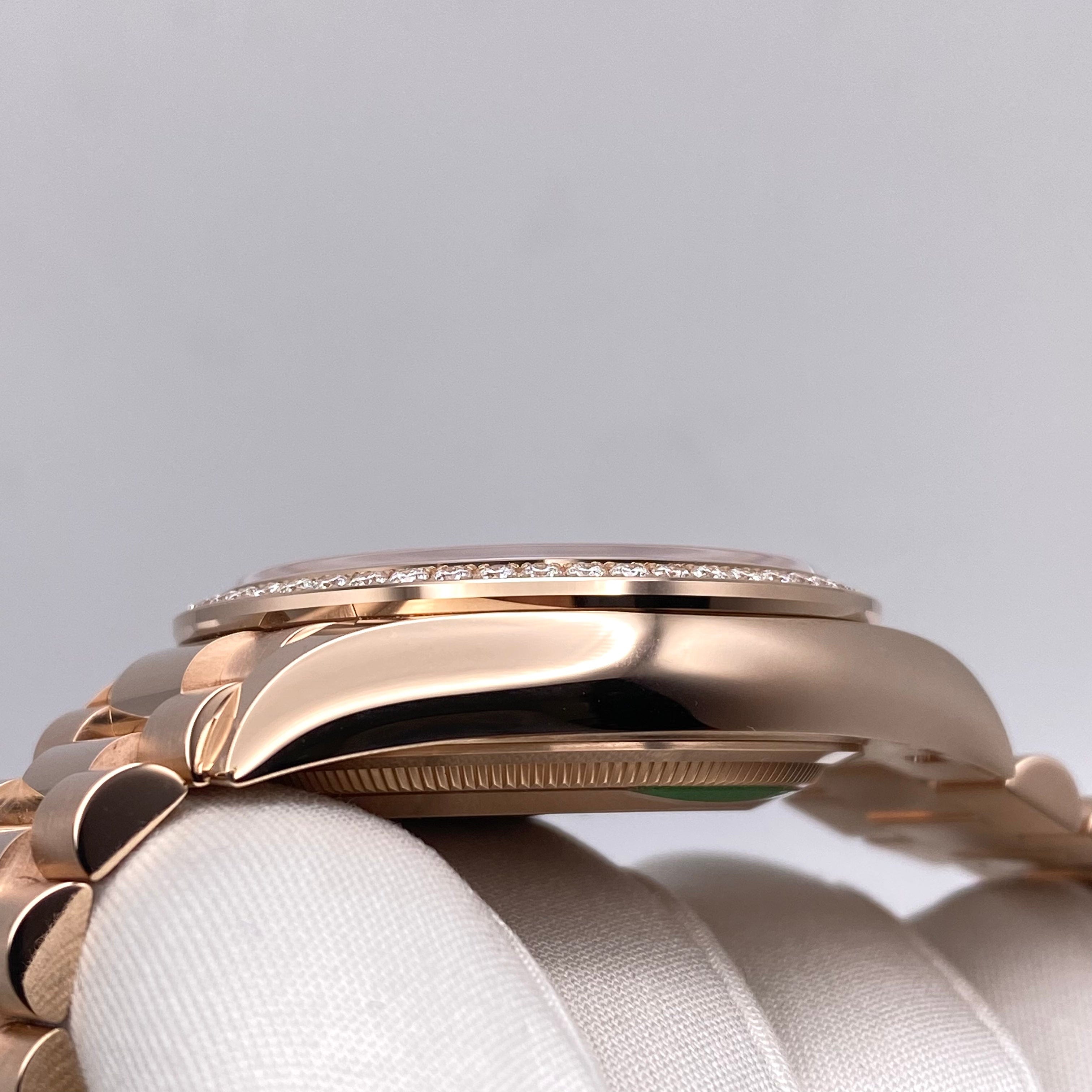 Luxury Watch Rolex Day-Date 36 Rose Gold Eisenkiesel Diamond Dial 128345RBR Wrist Aficionado