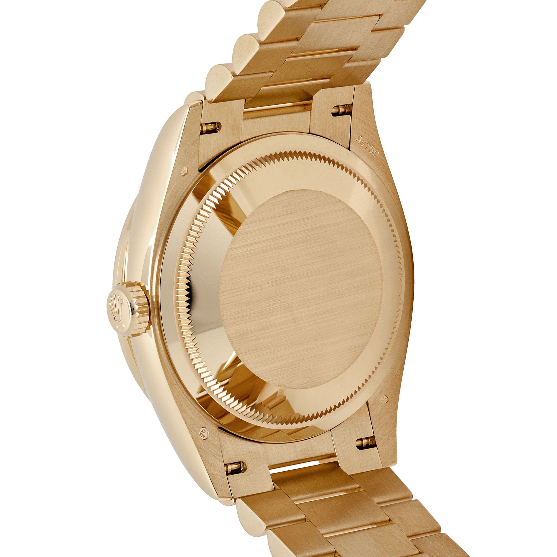 Rolex Day-Date 36 128398TBR Yellow Gold Carnelian Diamond Roman Numerals Dial Diamond Bezel