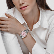 Rolex Day-Date 36 128349RBR White Gold Diamond Bezel Pink Diamond Dial
