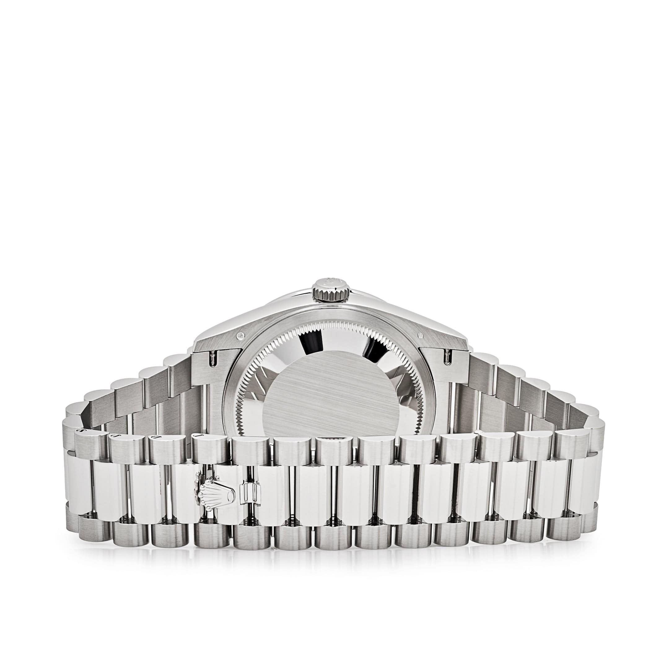 Rolex Day-Date 36 128396TBR Platinum Ice Blue Dial Diamond Bezel (2024)