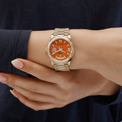 Rolex Day-Date 36 128398TBR Yellow Gold Carnelian Diamond Dial Diamond Bezel President (2025)