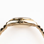 Rolex Day-Date 36 128398TBR Yellow Gold Turquoise Stone Diamond Roman Numerals Dial Diamond Bezel