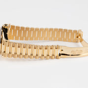 Rolex Day-Date 36 128398TBR Yellow Gold Turquoise Stone Diamond Roman Numerals Dial Diamond Bezel