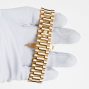 Rolex Day-Date 36 128398TBR Yellow Gold Turquoise Stone Diamond Roman Numerals Dial Diamond Bezel