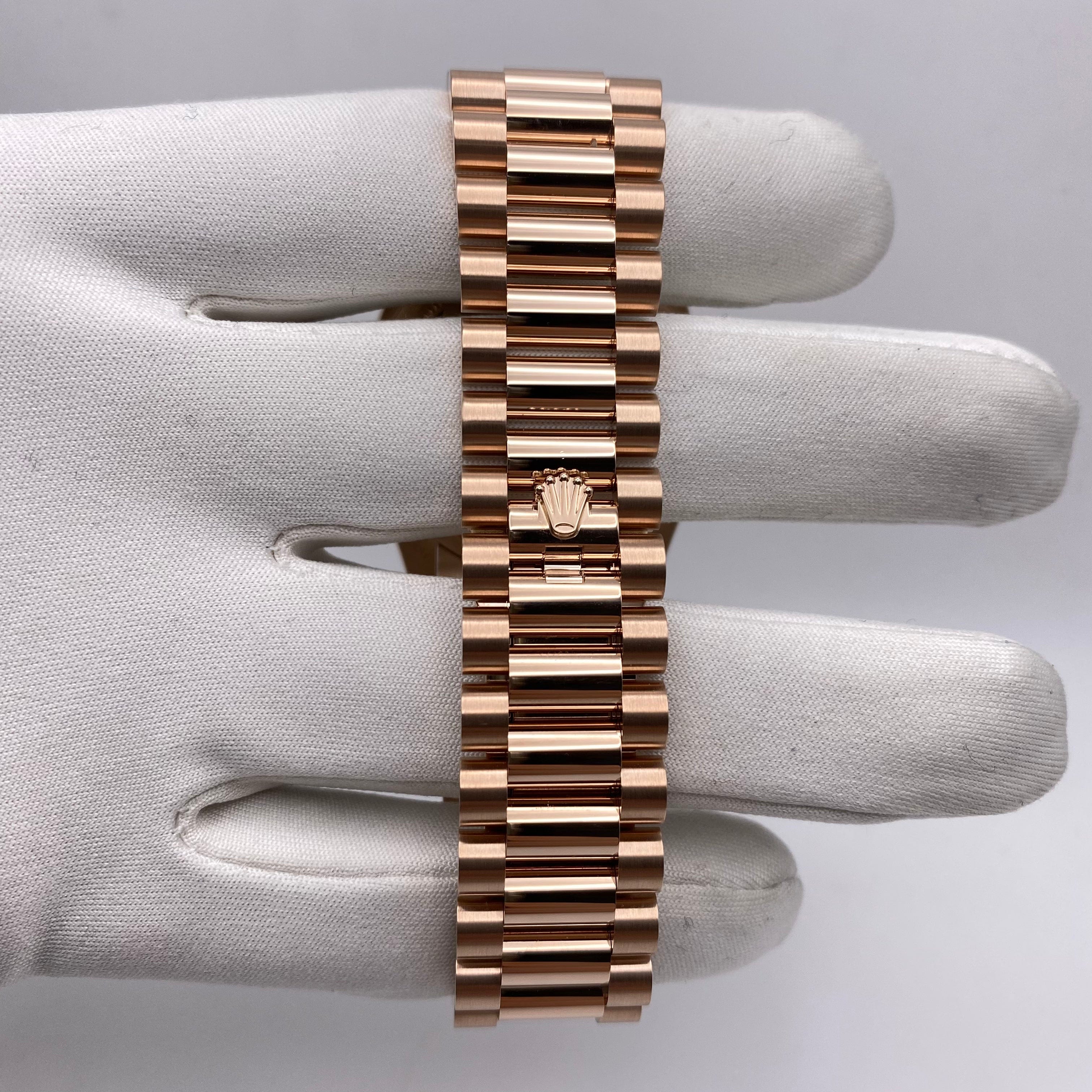 Luxury Watch Rolex Day-Date 36 Rose Gold Eisenkiesel Diamond Dial 128345RBR Wrist Aficionado