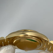 Luxury Watch Rolex Day-Date 36 Yellow Gold Champagne Diamond Dial 128238 Wrist Aficionado